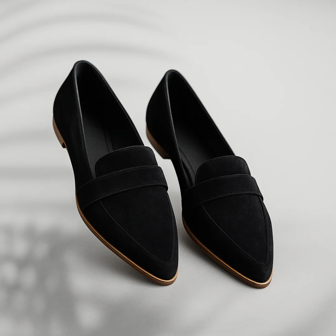 Womens Orthopedic Loafer Mules Suede Slip-On Pointed Toe