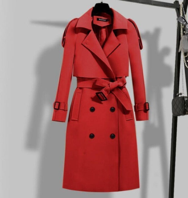 Womens Trench Coat with Belt Relaxed Fit