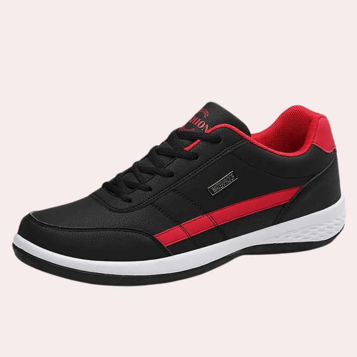 Mens Leather Trainers Lace-Up Non-Slip