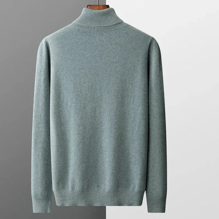 Mens Ribbed Turtleneck Knit Sweater Slim Fit