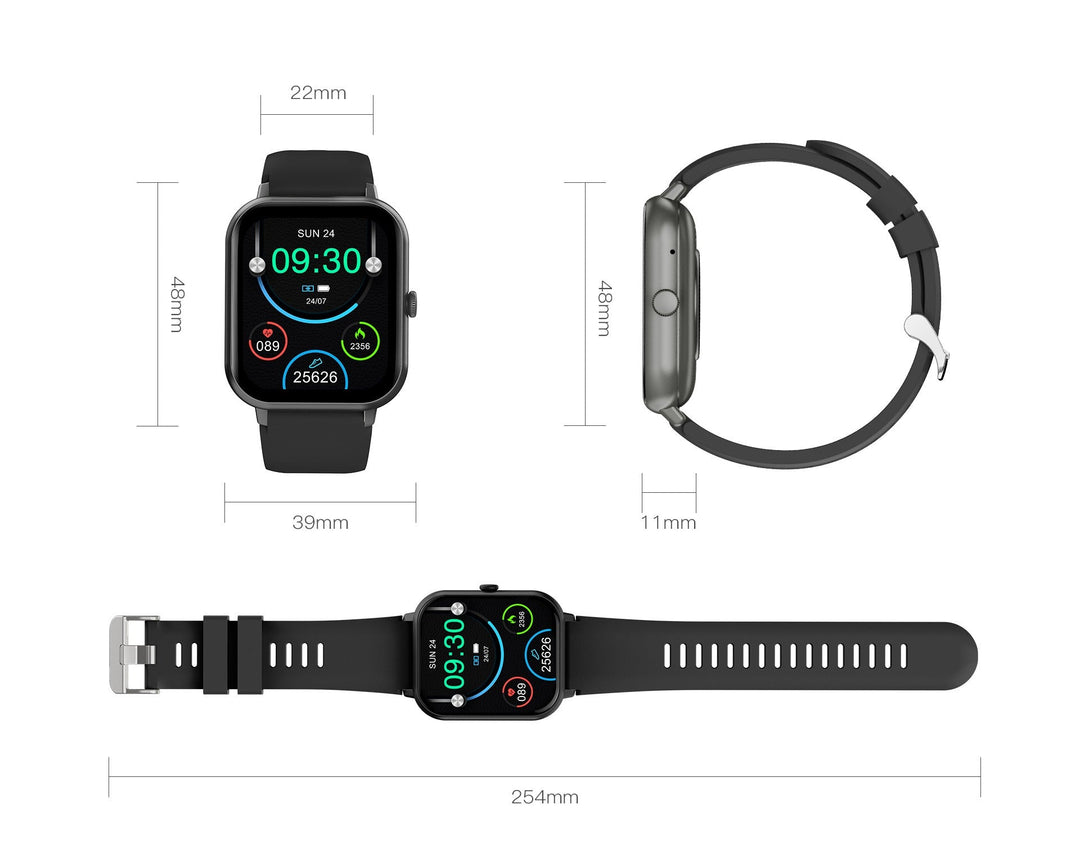 Unisex Smartwatch Heart Rate Monitor Sports Modes Slim Fit