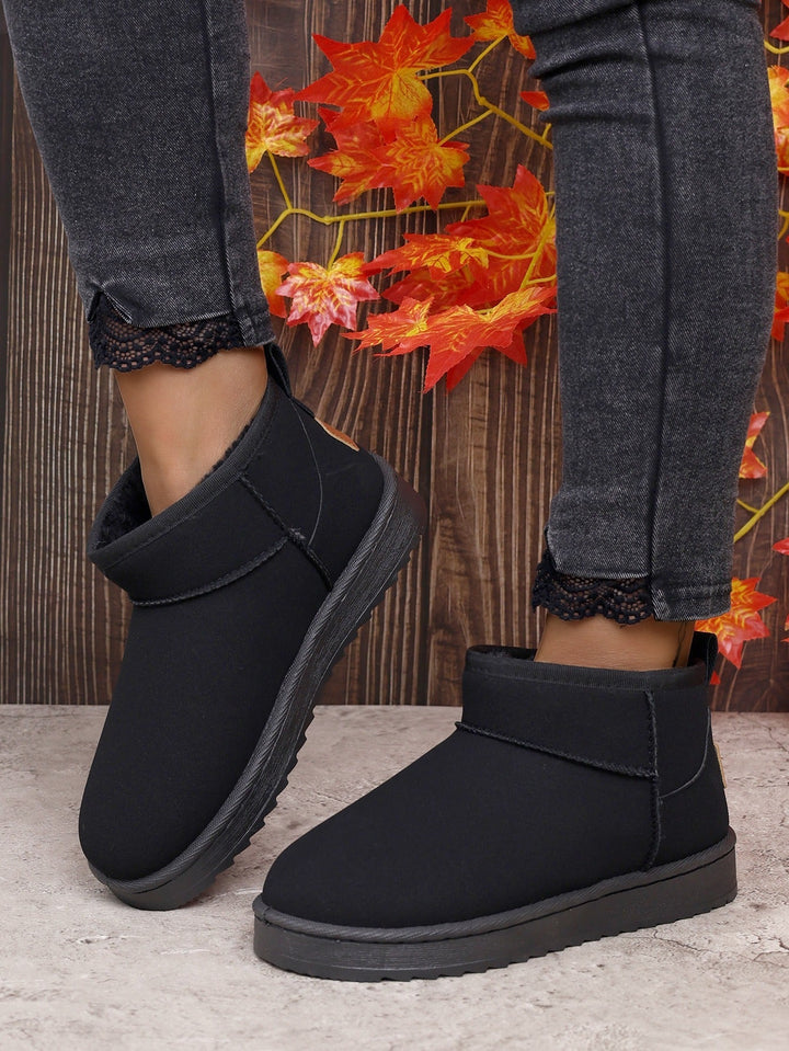 Womens Ankle Boots with Fur Lining Platform Comfortable Fit