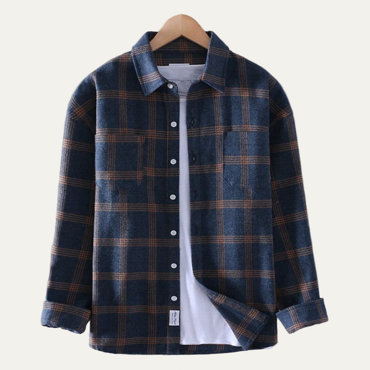 Mens Flannel Shirt Cotton Relaxed Fit