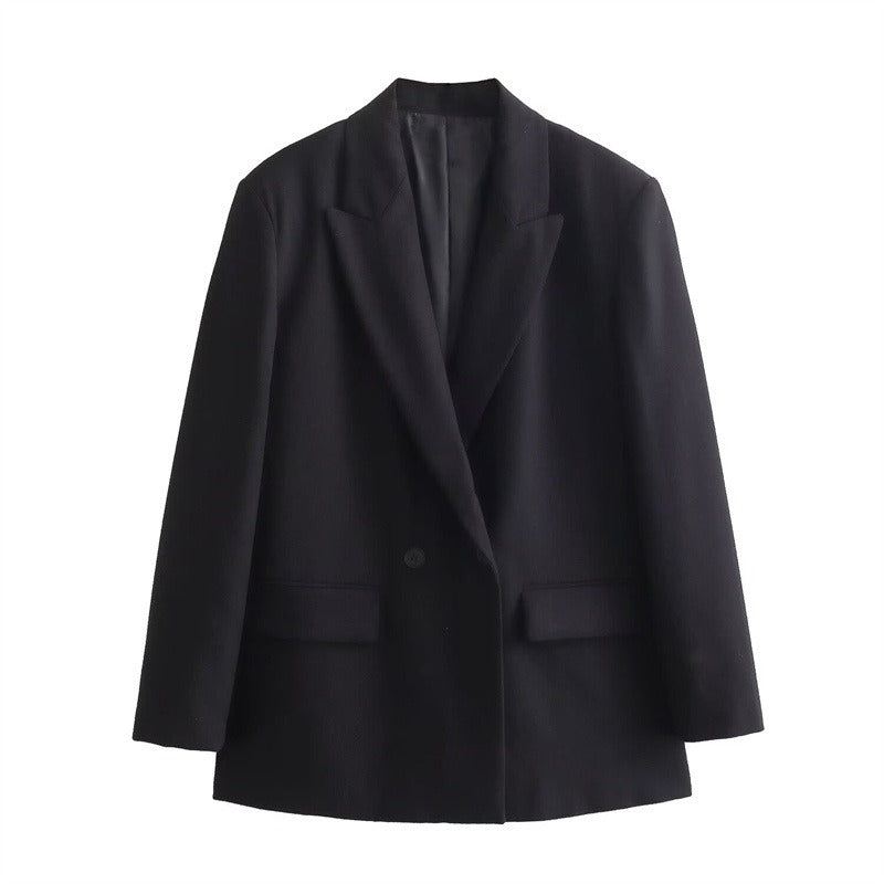 Womens Wool Cape Coat Hip-Length Loose Fit Lapel Collar
