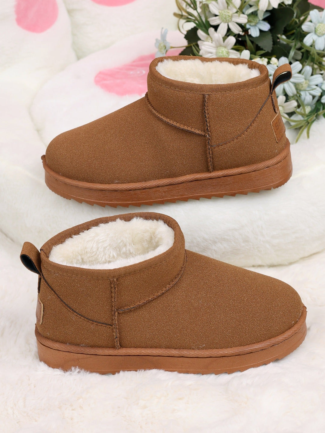 Womens Ankle Boots with Fur Lining Platform Comfortable Fit