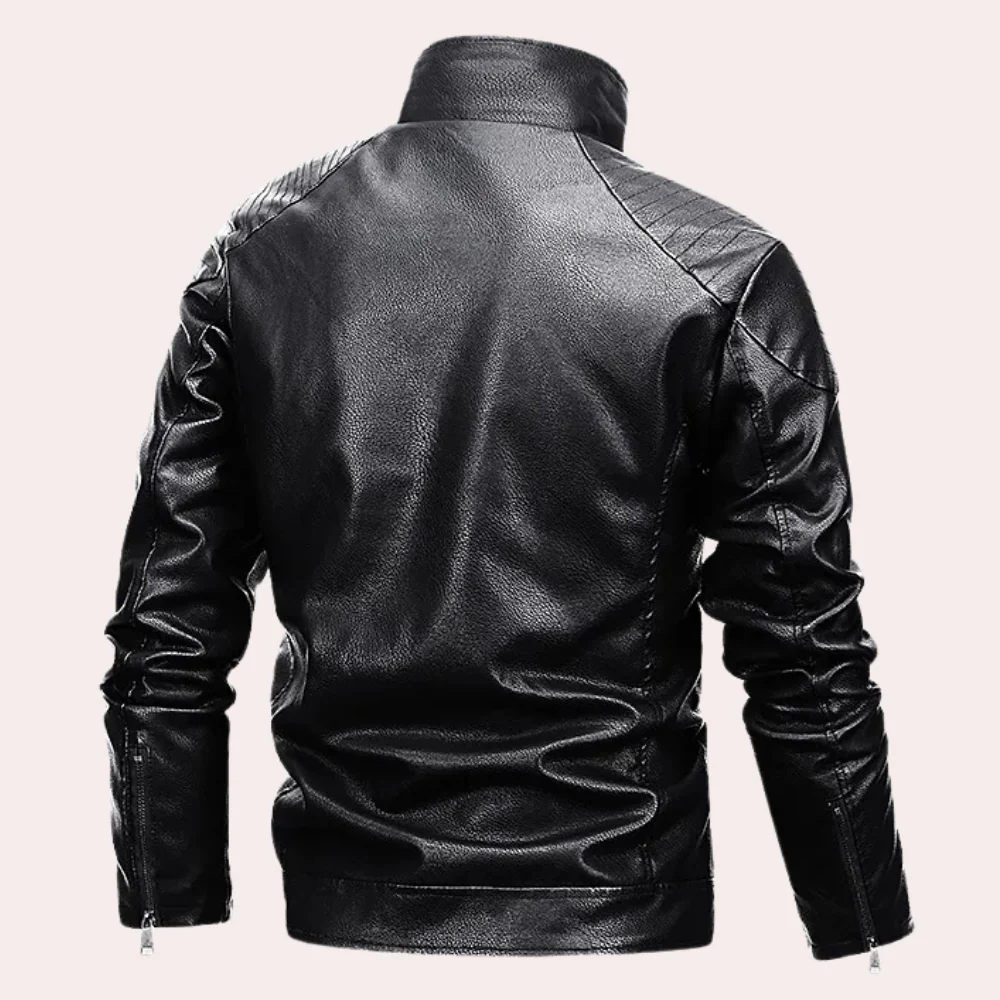 Womens Faux Leather Jacket Shearling Lined Relaxed Fit