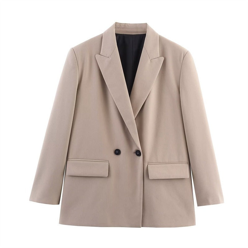 Womens Wool Cape Coat Hip-Length Loose Fit Lapel Collar - BritishMode