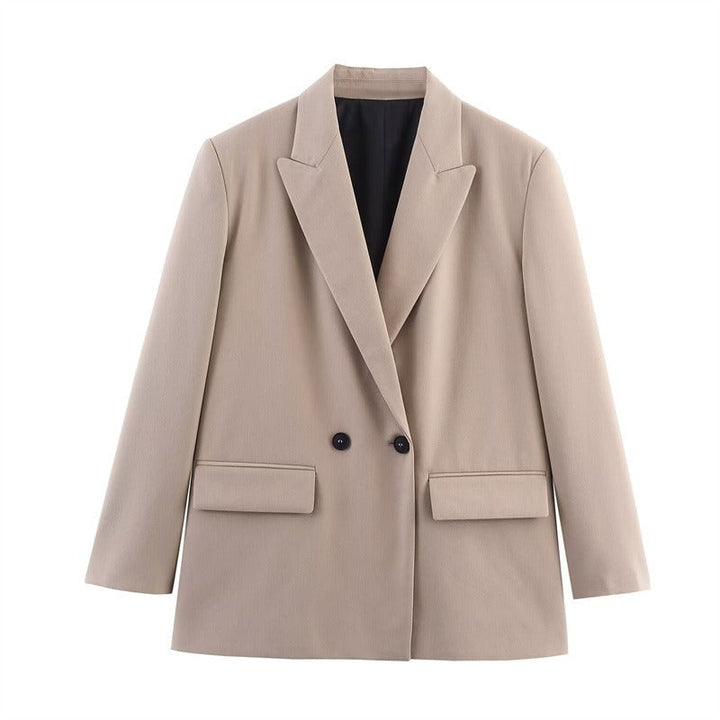 Womens Wool Cape Coat Hip-Length Loose Fit Lapel Collar - BritishMode