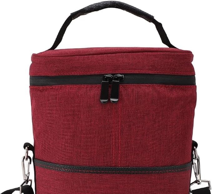 Insulated Wine Cooler Tote Bag Adjustable Strap for Two Bottles