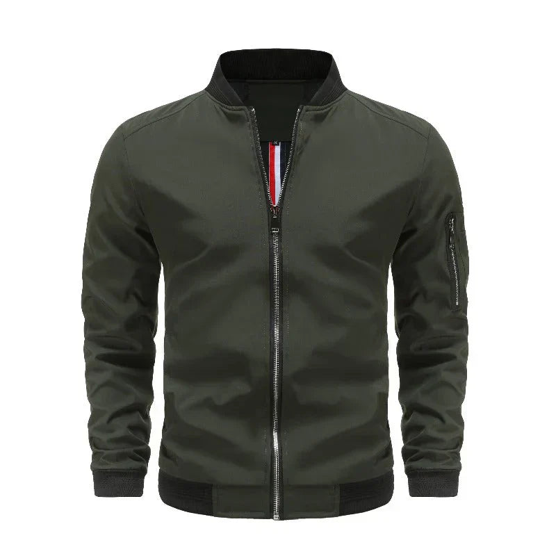 Mens Winter Bomber Jacket with Zip Closure