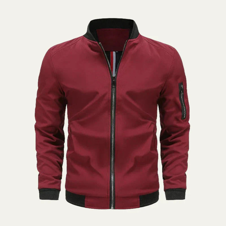Mens Bomber Jacket Minimalist Placket Design