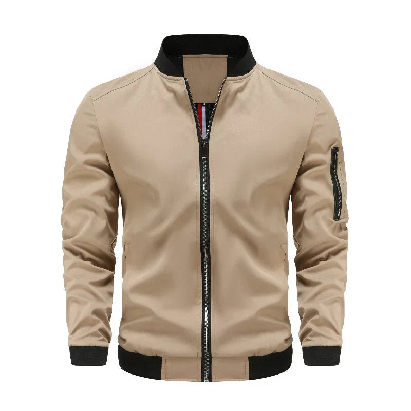 Mens Winter Bomber Jacket with Zip Closure