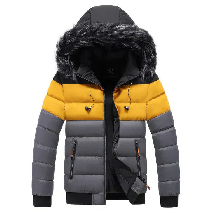Mens Winter Parka Coat with Fur Collar