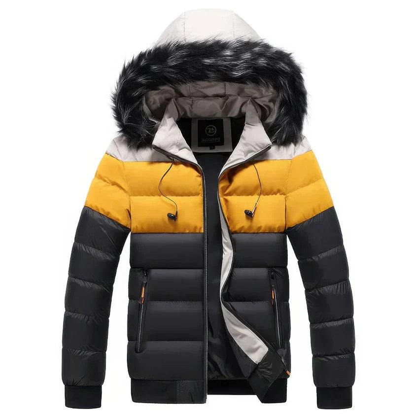 Mens Winter Parka Coat with Fur Collar