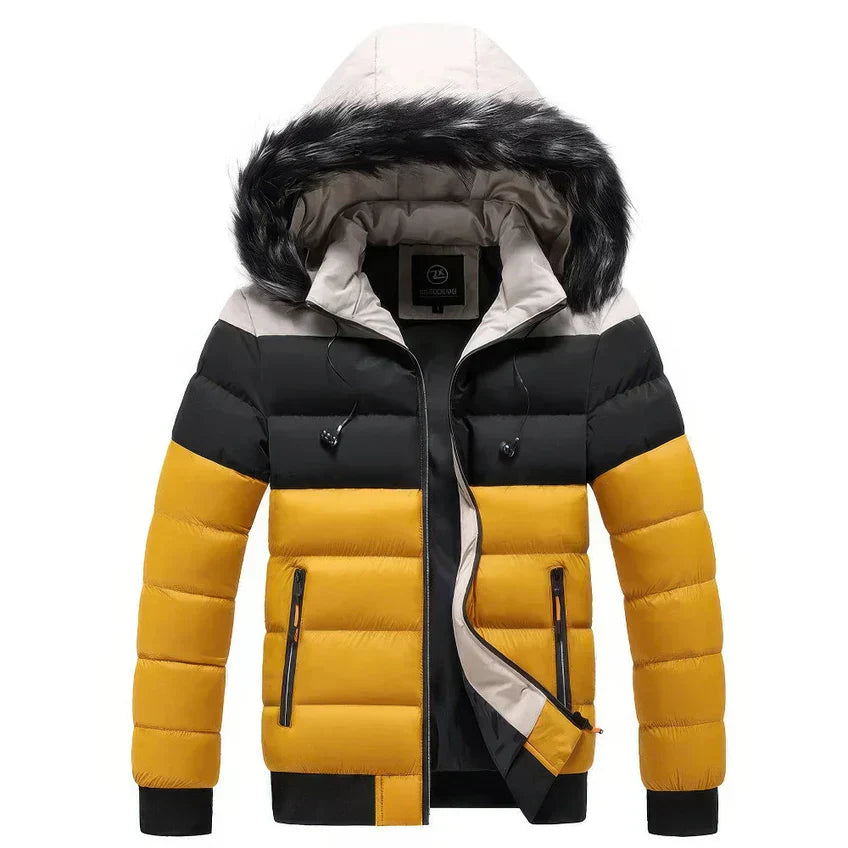 Mens Winter Parka Coat with Fur Collar