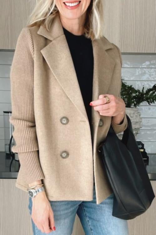 Womens Double-Breasted Jacket Relaxed Fit