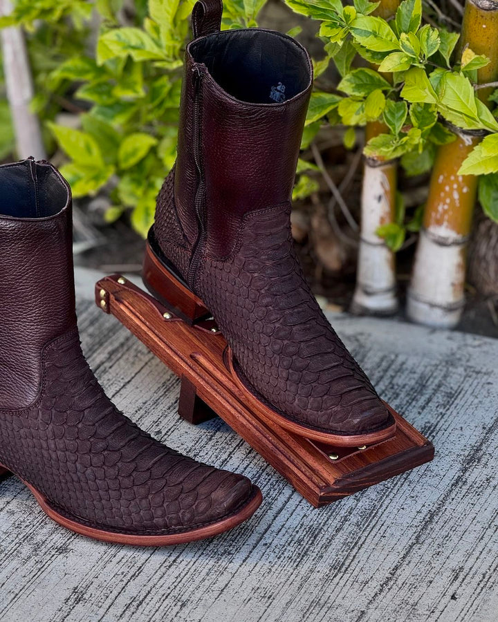Mens Cowboy Boots Leather Western Style