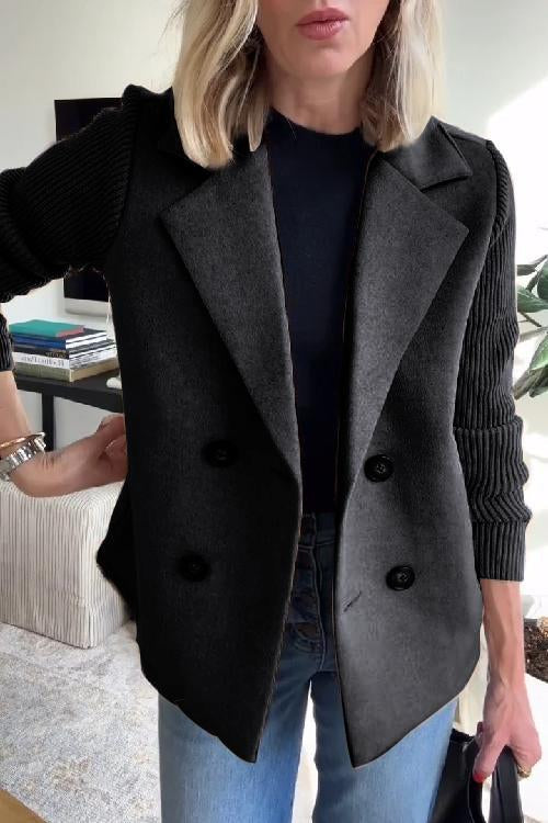Womens Double-Breasted Jacket Relaxed Fit