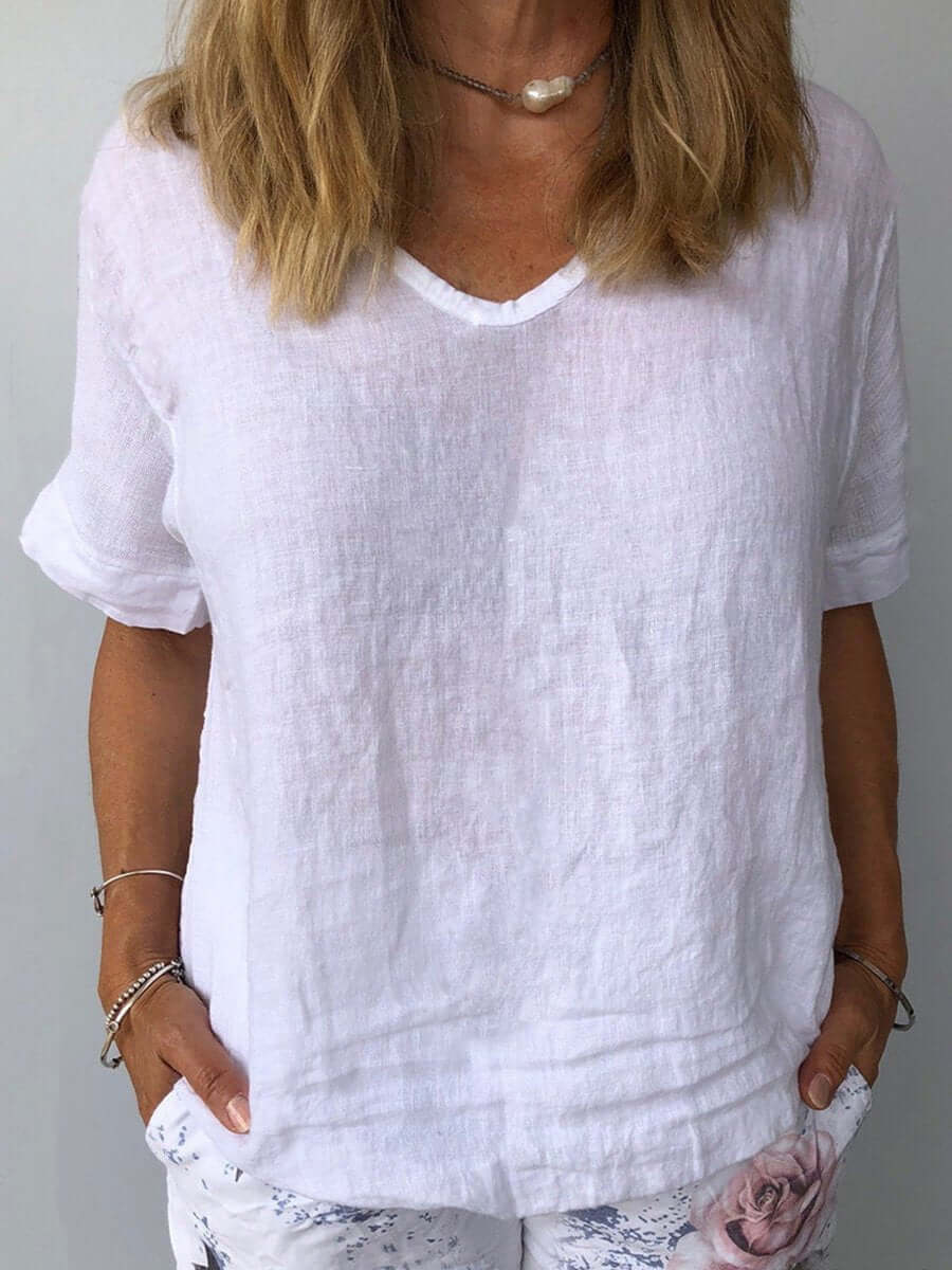 Womens V-Neck T-Shirt Comfortable Relaxed Fit