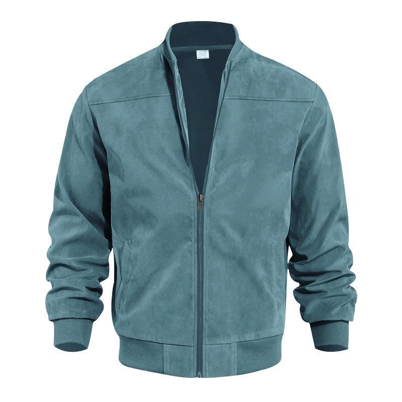 Mens Transitional Jacket Suede Look Stand-Up Collar