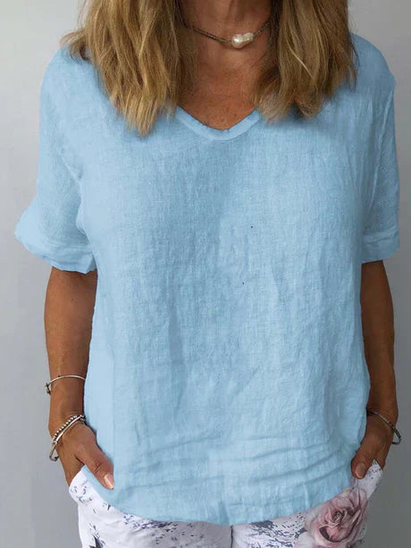Womens V-Neck T-Shirt Comfortable Relaxed Fit