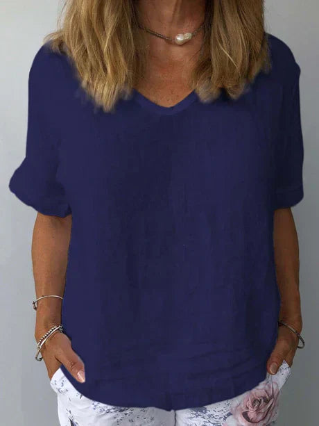 Womens V-Neck T-Shirt Comfortable Relaxed Fit
