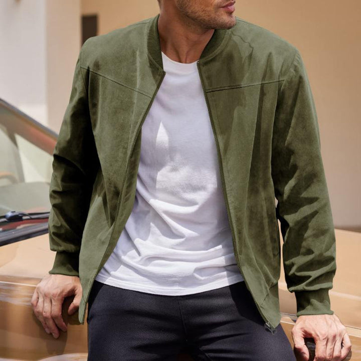 Mens Jacket Suede Retro Style