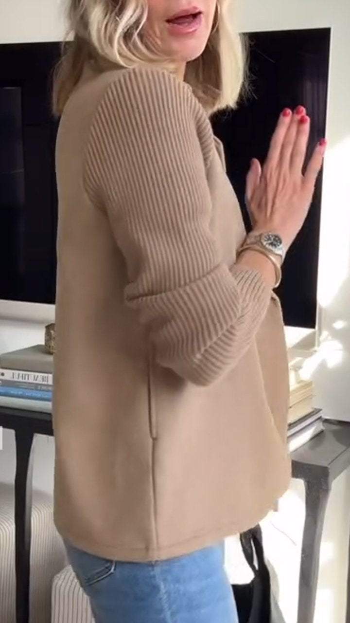 Womens Double-Breasted Jacket Relaxed Fit