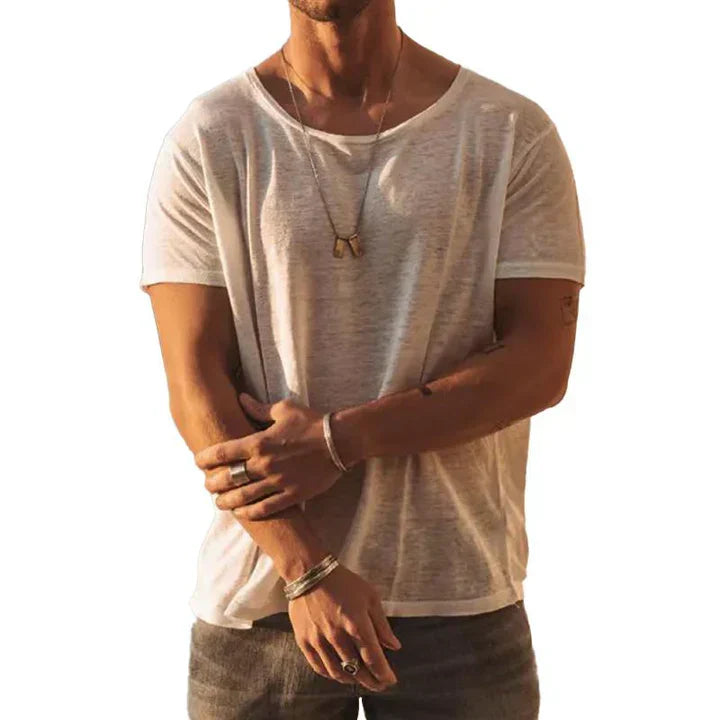 Mens Crew Neck T-Shirt Loose Fit Cotton - BritishMode