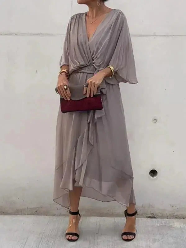 Womens Silk Dress Whisper-Soft V-Neck