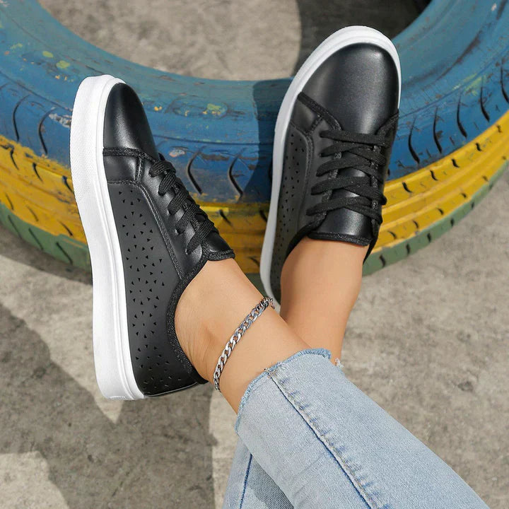 Womens Lace-Up Sneakers with Lace Detail