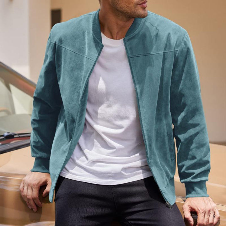 Mens Jacket Suede Retro Style