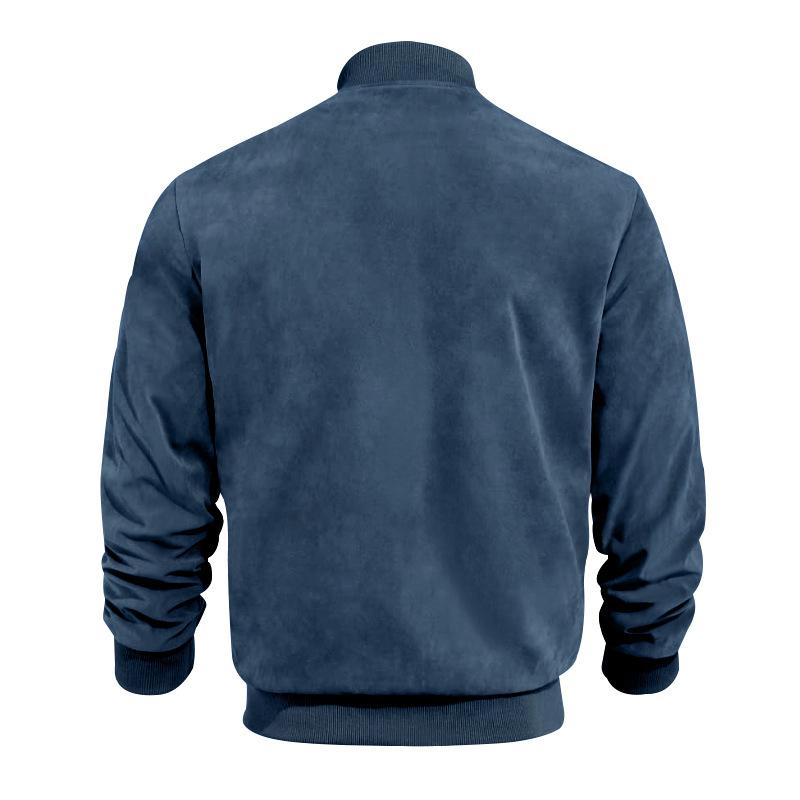 Mens Transitional Jacket Suede Look Stand-Up Collar