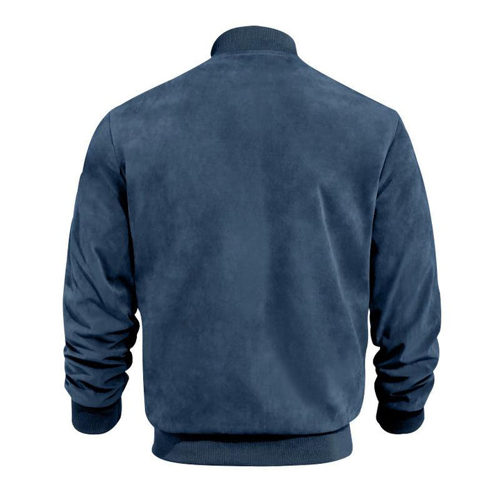 Mens Transitional Jacket Suede Look Stand-Up Collar