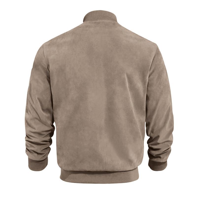 Mens Transitional Jacket Suede Look Stand-Up Collar