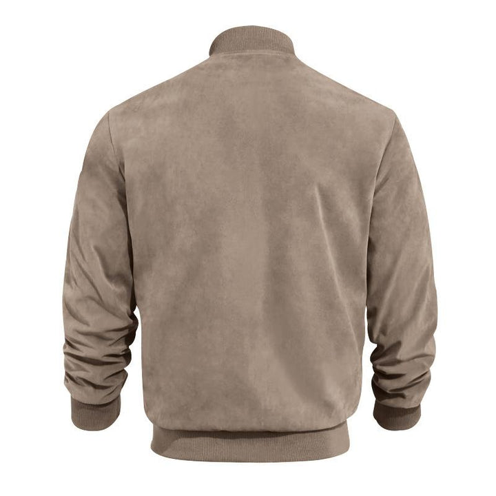 Mens Transitional Jacket Suede Look Stand-Up Collar