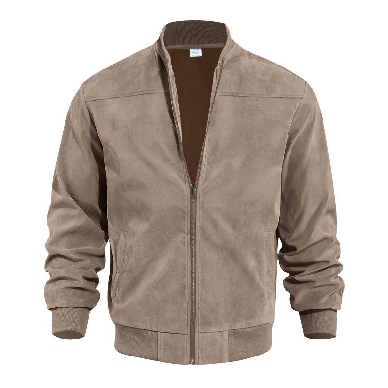 Mens Transitional Jacket Suede Look Stand-Up Collar