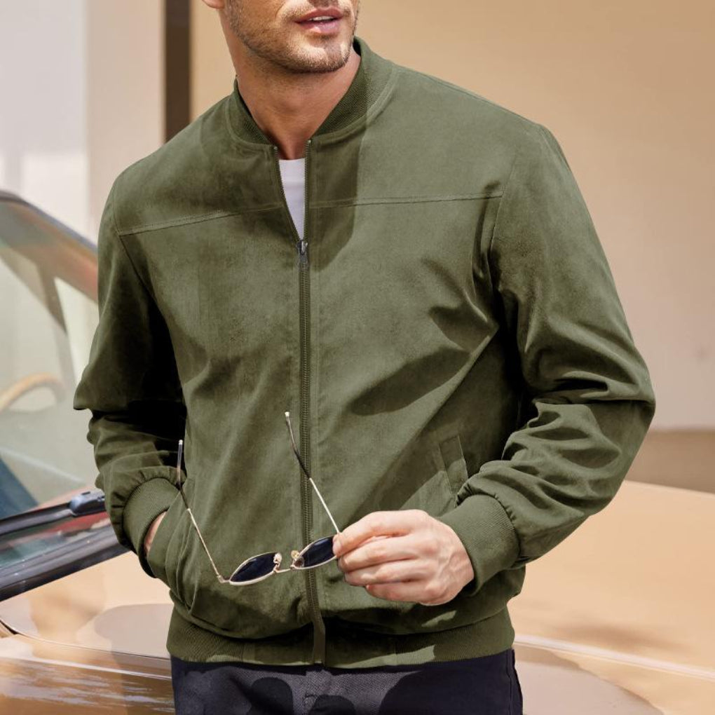 Mens Jacket Suede Retro Style