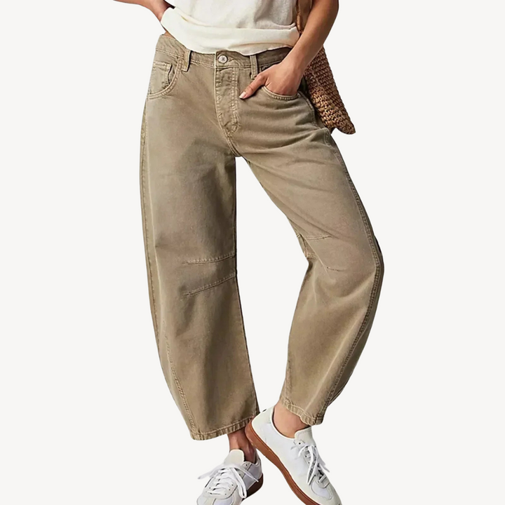 Womens Denim Pants Wide-Leg Relaxed Fit