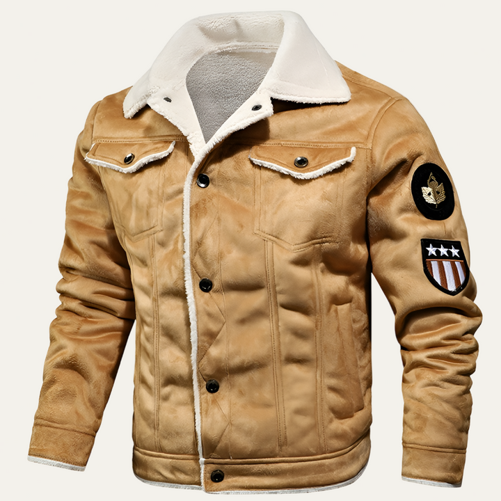 Mens Trucker Jacket Shearling Lined Relaxed Fit