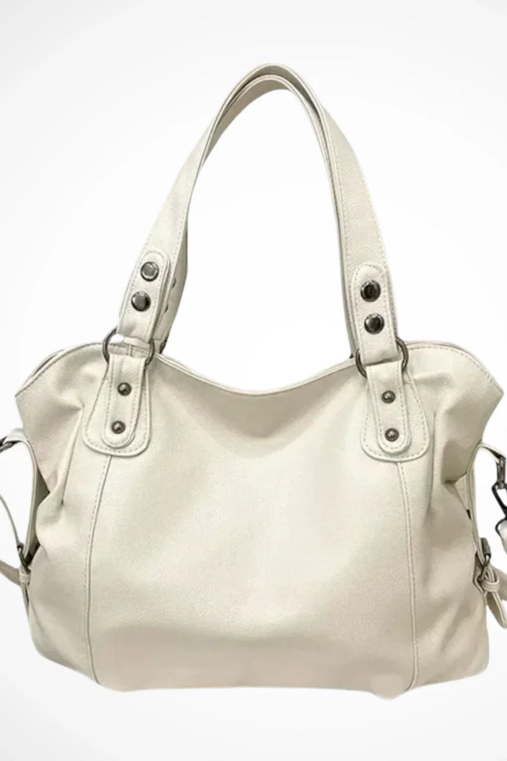 Womens Shoulder Handbag Studded Leather Top Handle Crossbody Strap