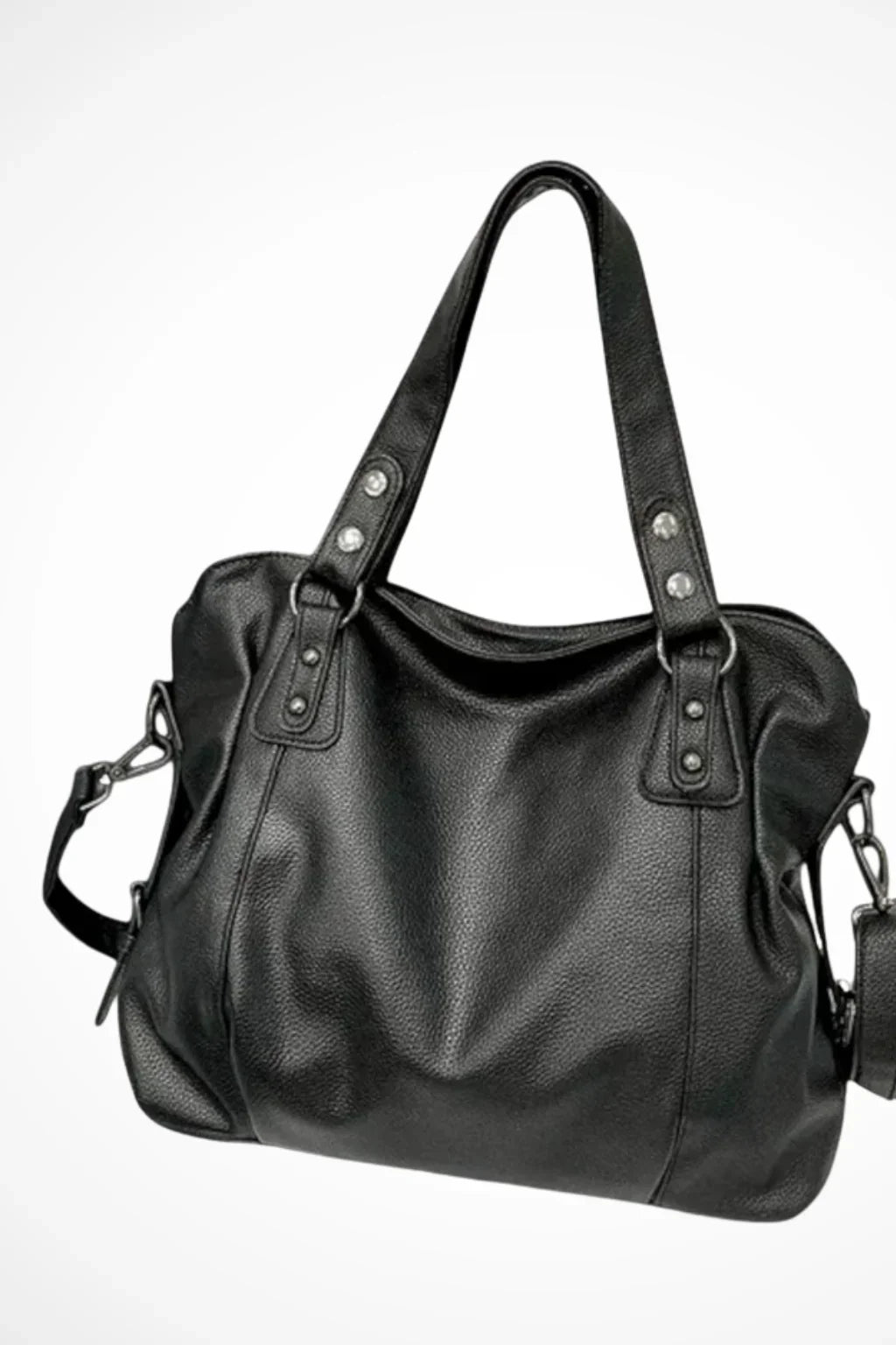 Womens Shoulder Handbag Studded Leather Top Handle Crossbody Strap
