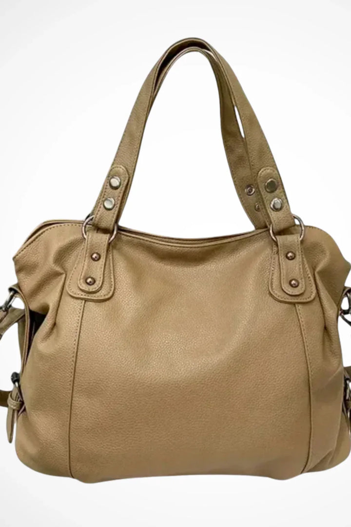 Womens Shoulder Handbag Studded Leather Top Handle Crossbody Strap