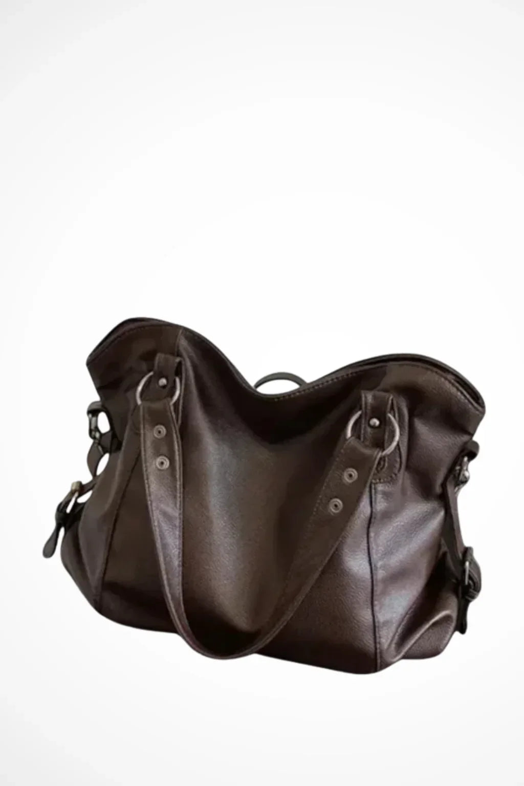 Womens Shoulder Handbag Studded Leather Top Handle Crossbody Strap