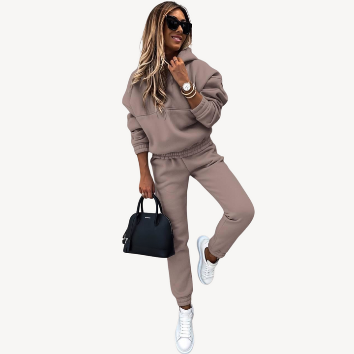Womens Sweatshirt and Pants Set Cotton Relaxed Fit - BritishMode