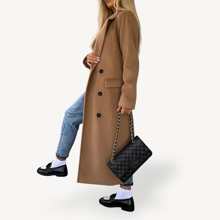 Womens Trench Coat Wool Blend Classic Fit