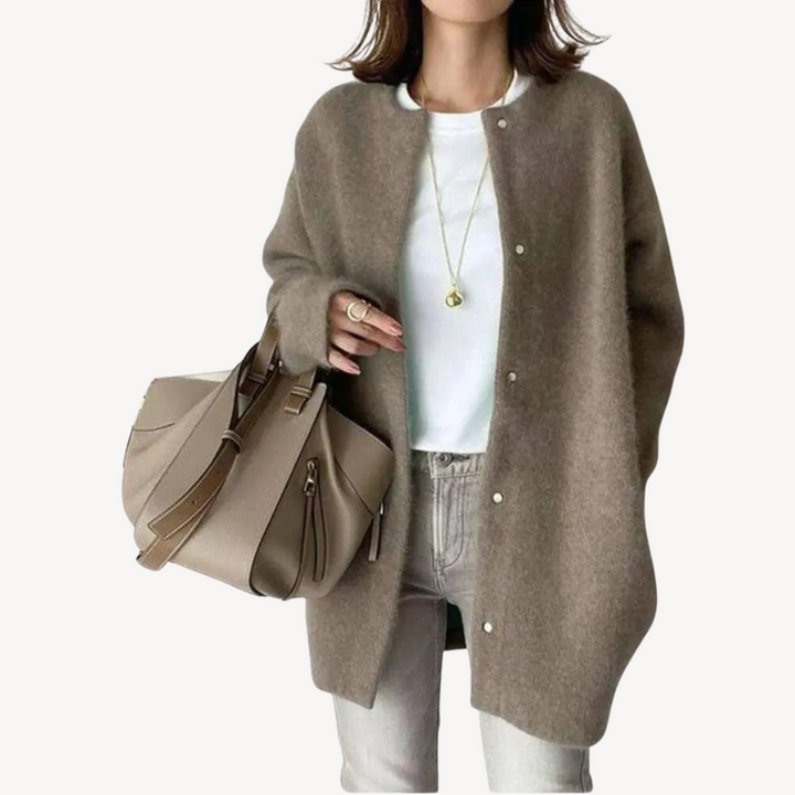 Womens Wool Cardigan Button-Down Fit