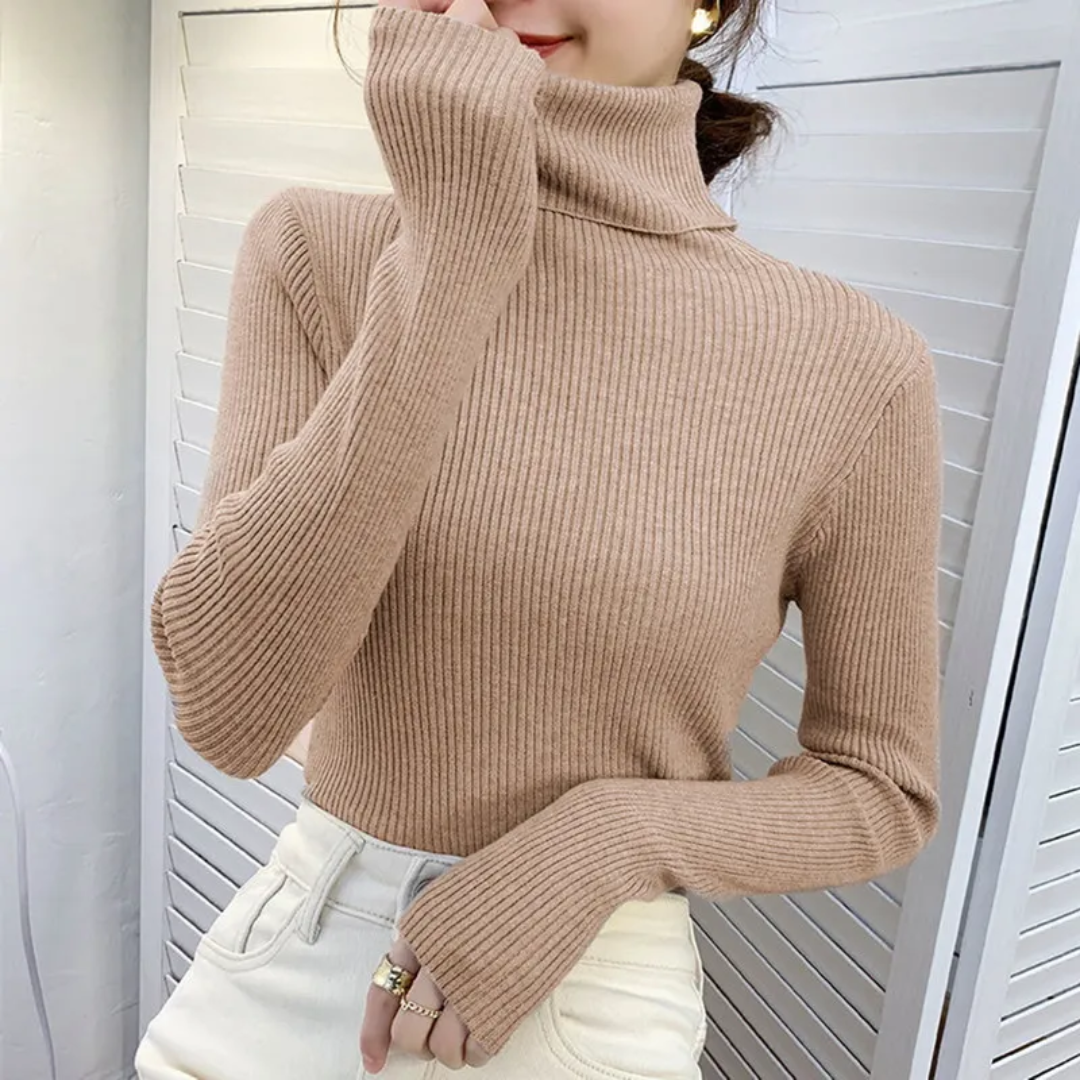Womens Cashmere Turtleneck Sweater Winter-Ready Fit