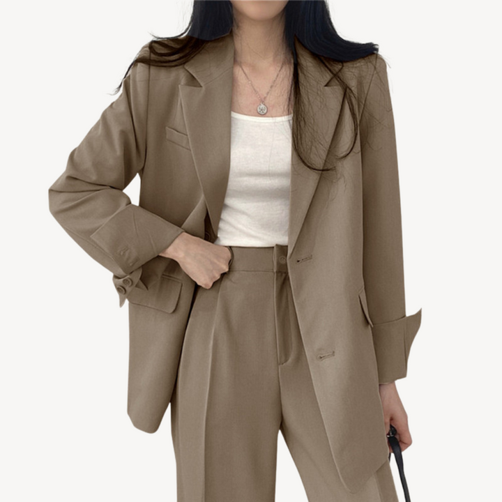 Womens Blazer and Pants Suit Set Tailored Fit - BritishMode