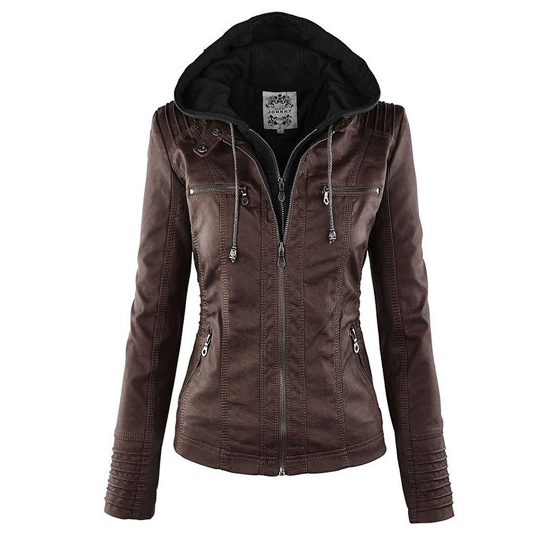Womens Leather Biker Jacket Fitted Style